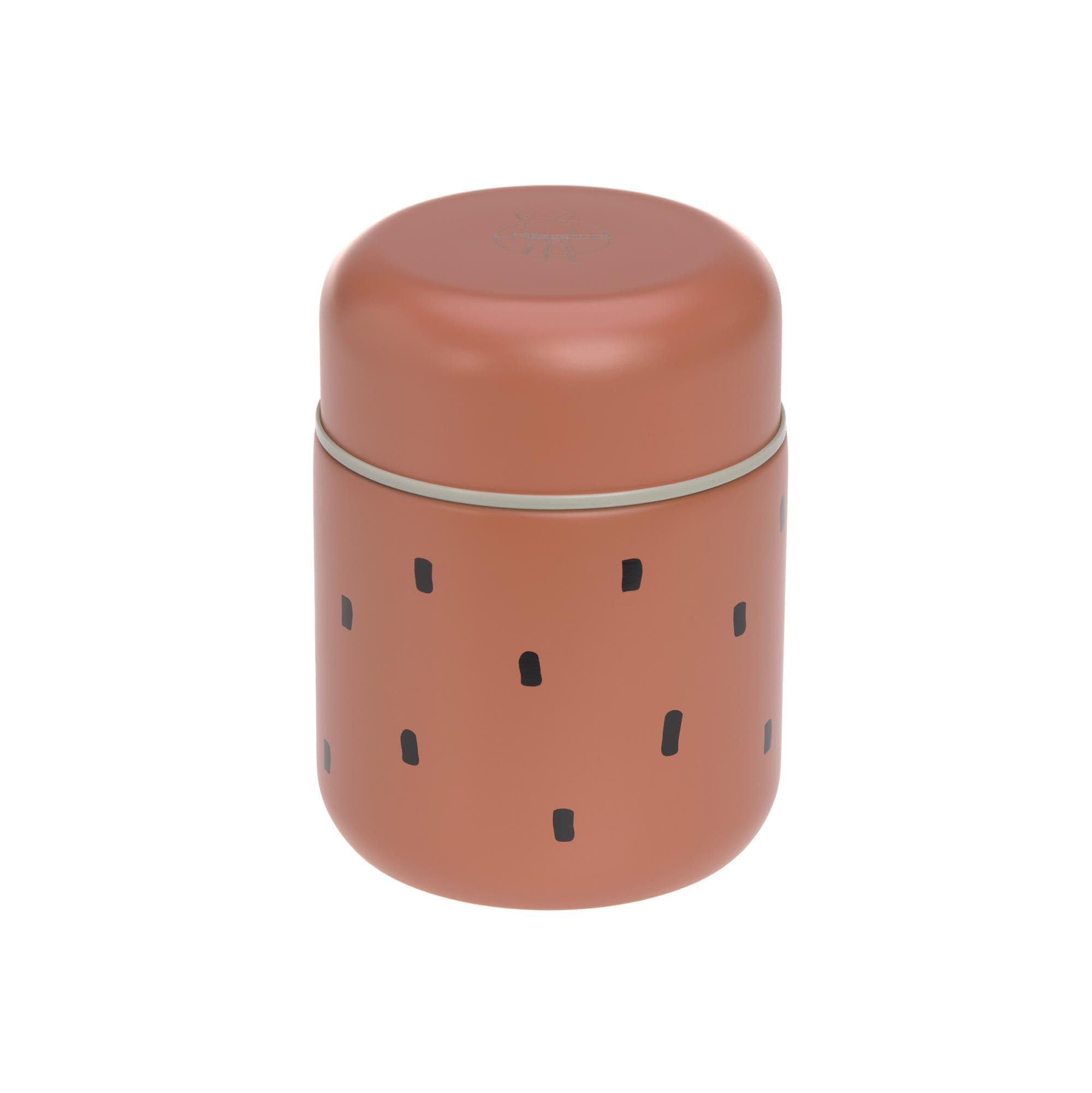 LÄSSIG Baby Children's Thermal Warming Box Porridge Snacks Leak-Proof Stainless Steel 350 ml Food Jar Happy Prints Caramel