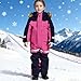Boy Clothes Winter Snow Suit for Kids Fashion Boys One Piece Snowsuit Girls Ski Outfit Waterproof Snowboard Suits Winter Outdoor Clothes Hot Pink 3-4 Years