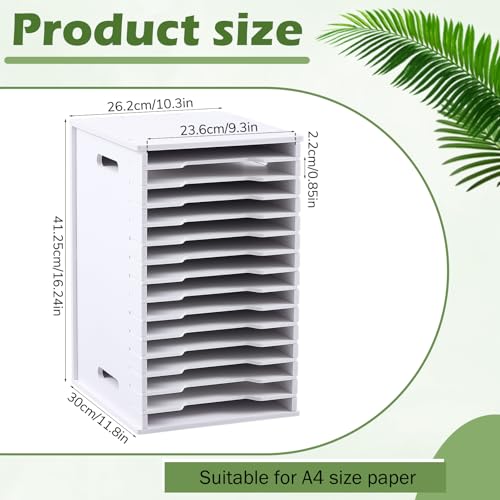 Juexica 15 Tier 8.5" x 11" Scrapbook Paper Organizer, White Cardstock File Organizer with Adjustable Shelves, Stackable Paper Trays, Desktop Storage Rack Document Holder for Desk Home Office - Image 3