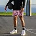 BOOMLEMON Mens Mesh Graphic Print Shorts Casual Fashion Cool Shorts Retro Active Gym Streetwear Short Pants(Pink Flower Bird M)