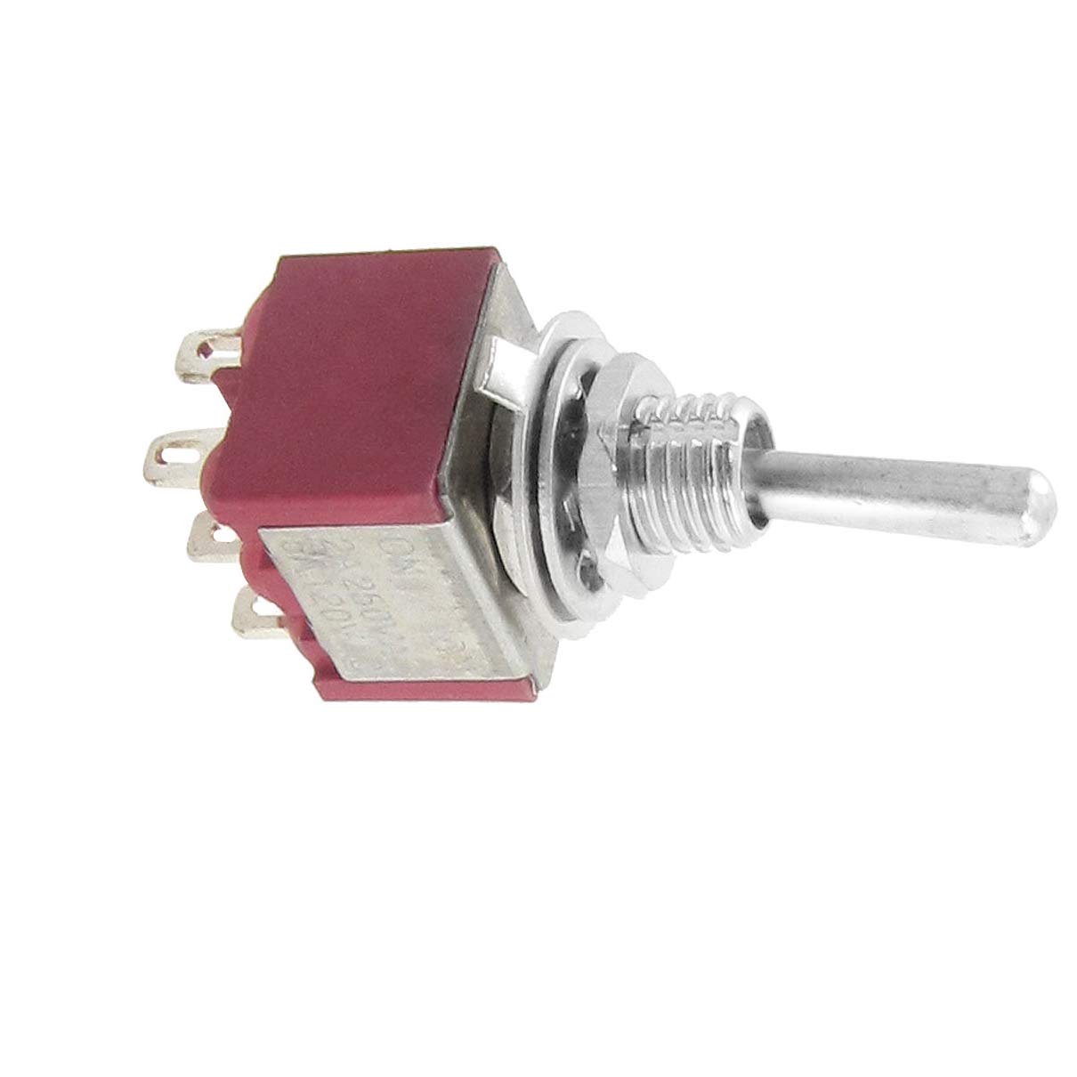 Interruptores AC 250V 2A 120V 5A encendido/encendido 2 posiciones 2P2T DPDT interruptor de palanca Accesorios interruptores industriales