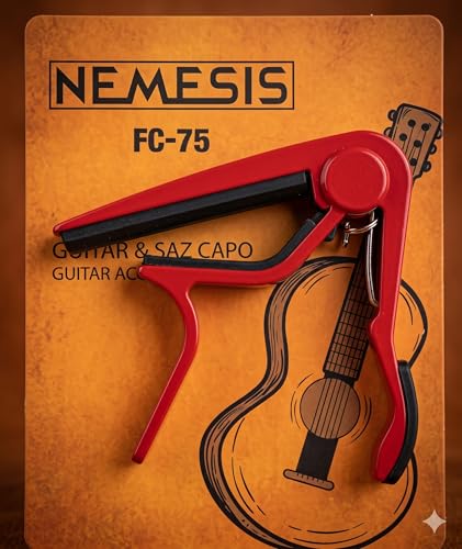 Kırmızı Kapo Akustik Gitar, Klasik Gitar, Ukulele, Saz ve Bağlama Kaposu 1. Kalite