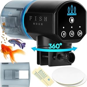 FISHNOSH Automatic Fish Feeder for Aquarium – New Generation 2025, Auto Food Dispenser with Timer for Small Tank, Big Aquariums & Pond, Model-ML (Black, Blue)