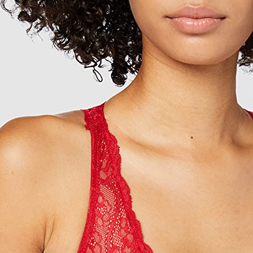 Iris & Lilly Women's Lace Bralette, Red, 6 - Image 3