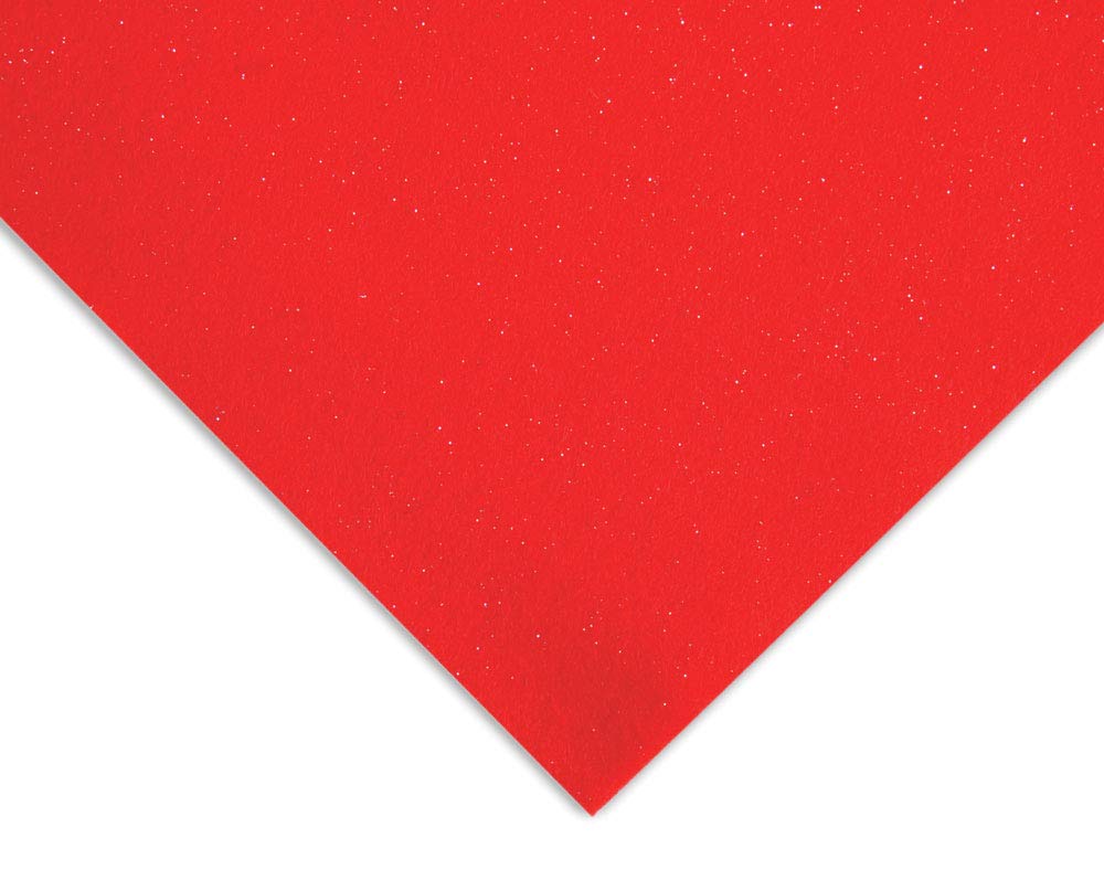 Trimits 10 Pack of Glittered Felt, Red, 23 x 30cm