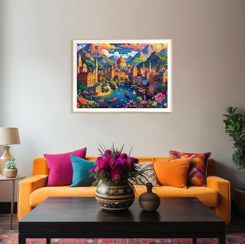 Image of Dreamland Jigsaw Puzzle (500 Pieces) for Adults & Teens Cardboard | Fantasy Land Artwork | XXL Pieces | Brain Exercise, Stress Relief & Reduce Screentime |