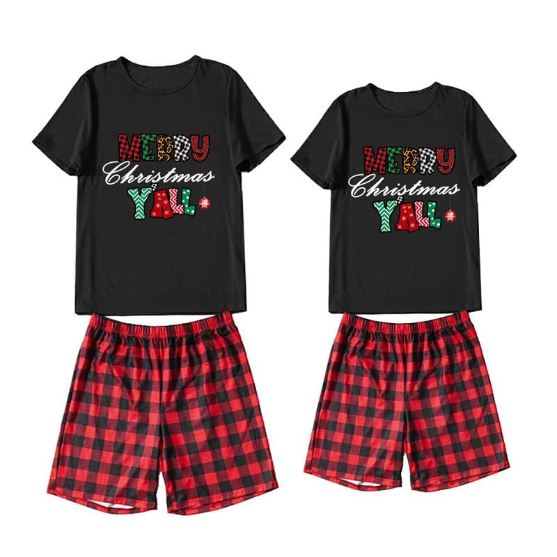 Merry Christmas Santa Claus Snowman Gnomies Couple Short Christmas Matching Pajamas Set4