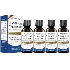 Toenail Fungus Treatment Extra Strength with 25% Undecylenic Acid, Ingrown toenail treatment, nail repair, Fungus nail treatment, yellow toenail, Damaged Nails foot fungus treatment （4Pack)