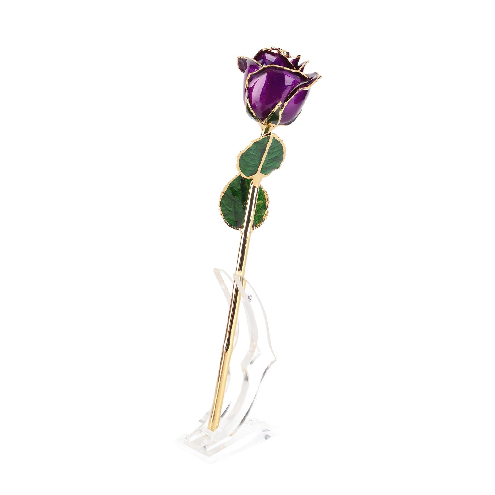 Sonew Rosa Placcata Oro 24K con Base Rivestita Decorazione Tavolo Elegante Fit for Compleanno Natale Festa della Mamma Occasioni Speciali