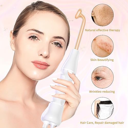 Portable Beauty Tool with 4 Red Glass Wand, Personal Skin Care Kit for Home Use