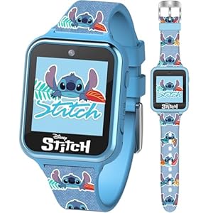 Disney Stitch – Reloj inteligente para niños con 10 caras personalizables, Azul, Reloj inteligente
