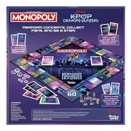 Monopoly: Kpop Demon Hunters Edition Board Game | Family Games for Kids, Teens, and Adults | Fun Gifts for Kids | 2 to 6 Players | Ages 8+ - image 2