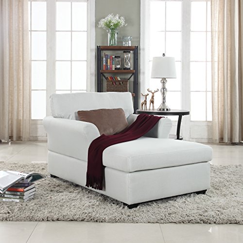 Divano Roma Large Classic White Chaise Lounge