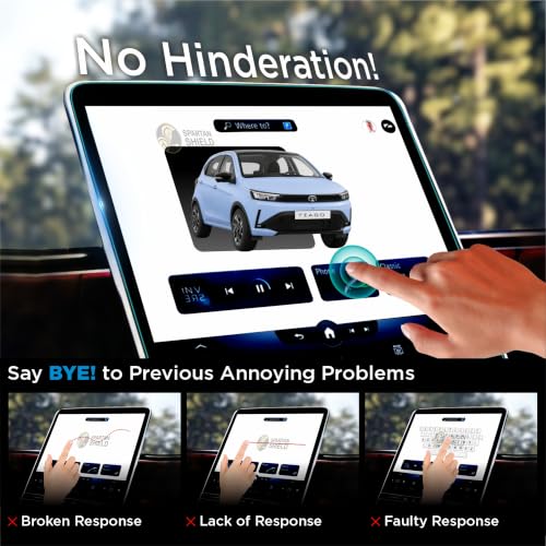 Image of SPARTAN SHIELD Screen Guard For TATA TIAGO 2026 Facelift || Pure+ & Pure+A || 8 Inch Infotainment Touchscreen Protector | Anti Scratch | Water Resistant | HD Clear | High Touch Sensitivity | NEW TataTiago Car Display Accessories 2025+ [Not Tempered Glass] (2026 Facelift Tiago 8-Inch)