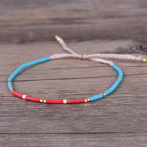 Image of KELITCH Boho Women Crystal Shell Beaded Friendship Bracelets Handmade Strand Bracelet Bangles Jewelry