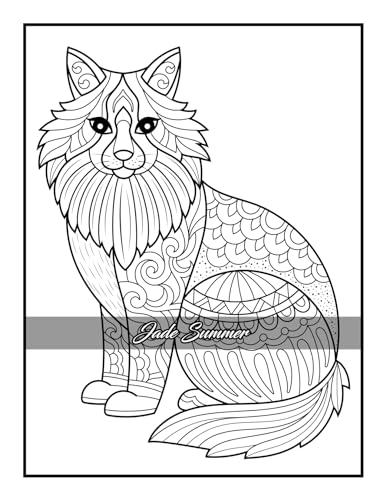 100 Animals: An Adult Coloring Book with Lions, Elephants, Owls, Horses, Dogs, Cats, and Many More! - Image 22