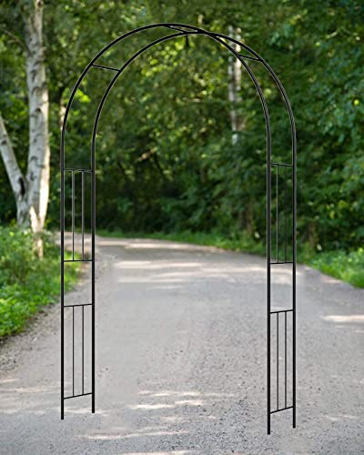 Arche en métal treillis de rosier grimpant extérieur noir - 2