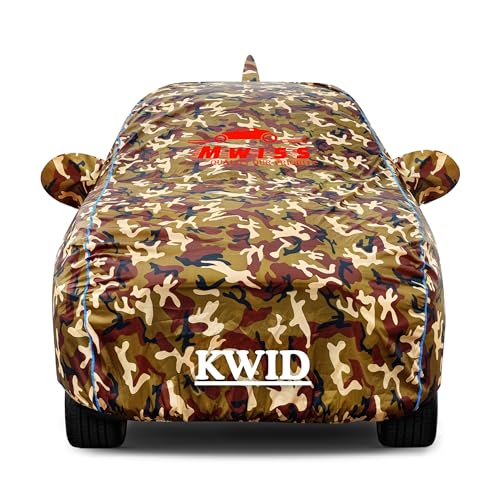 Image of Waterproof Car Cover for Renault Kwid | Dustproof, UV & Scratch Resistant Soft Cotton Lining | Triple Stitched, Mirror Pockets & Elastic Hem | Jungle