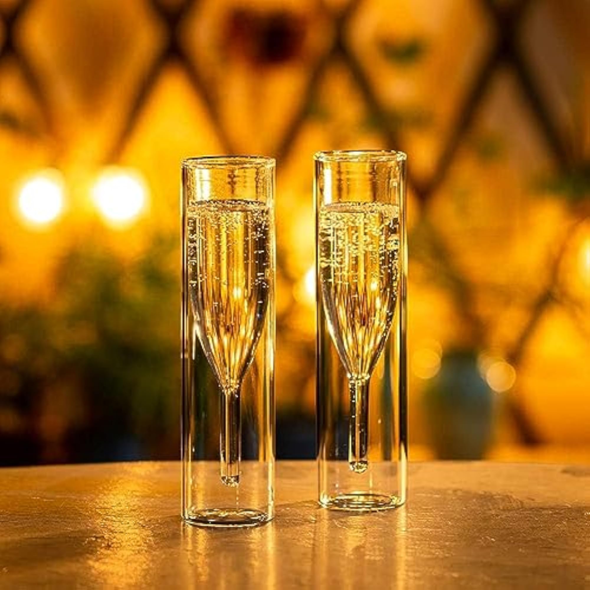 Double Wall Champagne Flute, 160 ML Insulated Drinking Glass