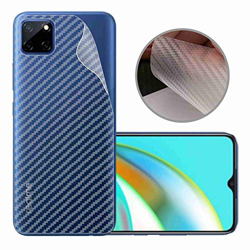 Image of Compatible with Oppo Realme C12 Back Screen Protective Film Carbon Fiber Skin Transparent Screen Guard Sticker