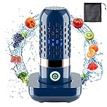 Nettoyeur de Fruits et Légumes, Machine à Laver Portable sans Fil pour Fruits et légumes avec Sac en Filet, Purificateur d'Aliments avec Technologie de Purification d'Ions OH, Étanchéité IPX7