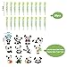 Lauren 28 Pack Plastic 3D Panda and Emulation Bamboo Cake Toppers Decorations for Birthday Theme Party