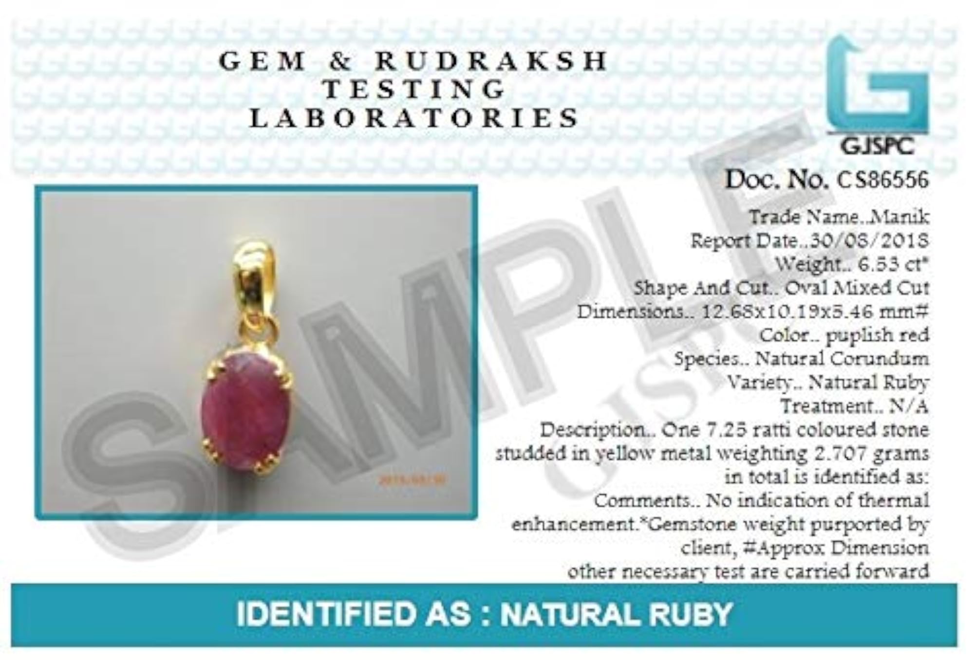 Women's Certified Panchdhatu Ruby Pendant