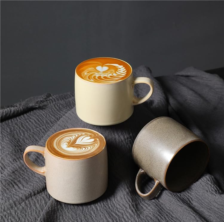 Taza de cerámica estilo japonés 12oz con asa miniatura 6