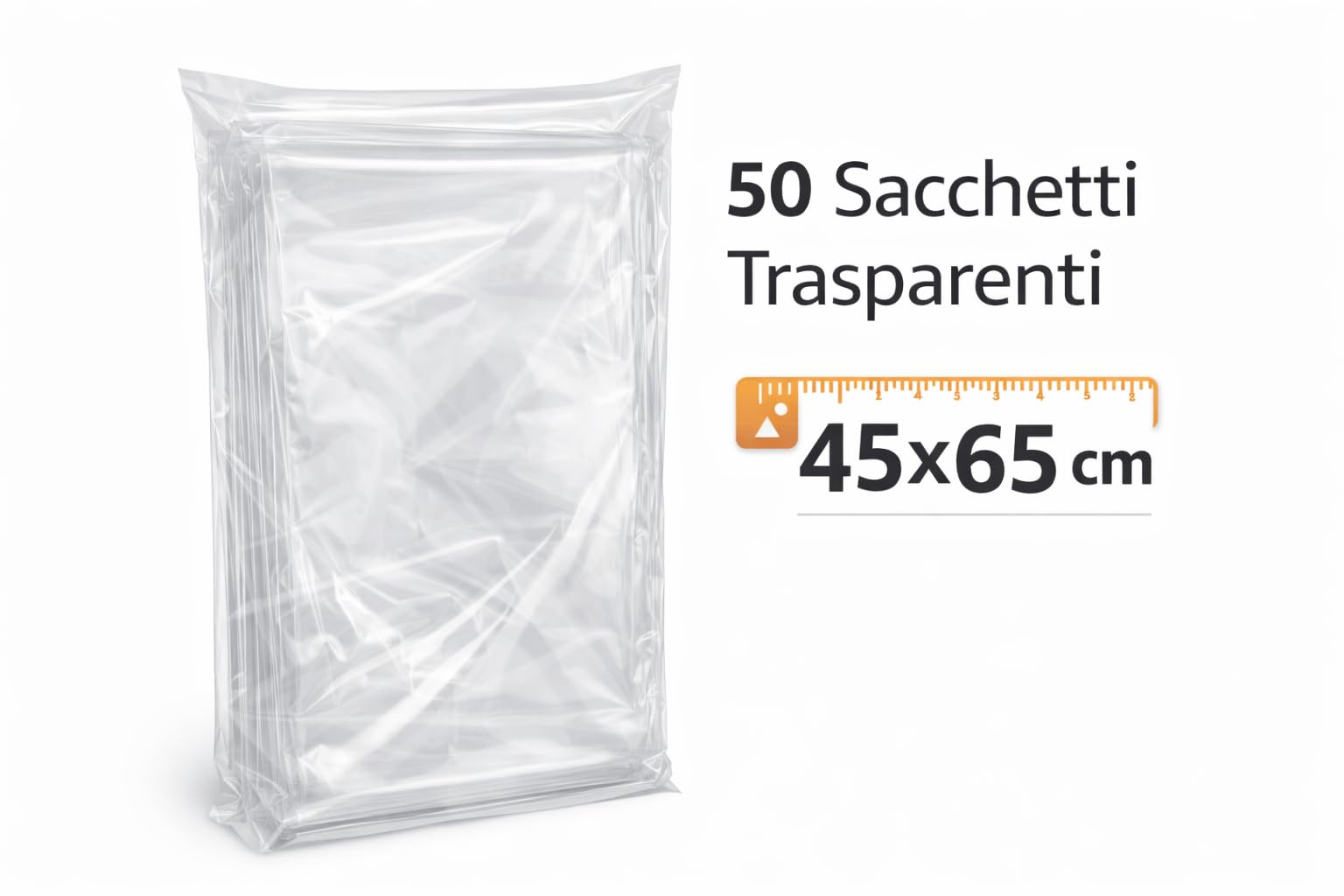 HOME PRO Buste Plastica per Coperte Biancheria Maglioni Camicie Indumenti Trasparente Protezione Antipolvere Riutilizzabile 45x65 Nylon PLT 50Pezzi