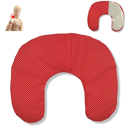 Wärmekissen, Thermobeutel, Halswirbel Heizkissen"ROT" 36 x 32 cm - gefüllt mit 600gr Bio-traubenkerne - für Kälte und Wärmetherapien - mit maschinenwaschbarem Bezug - handgefertigt in Barcelona Cover