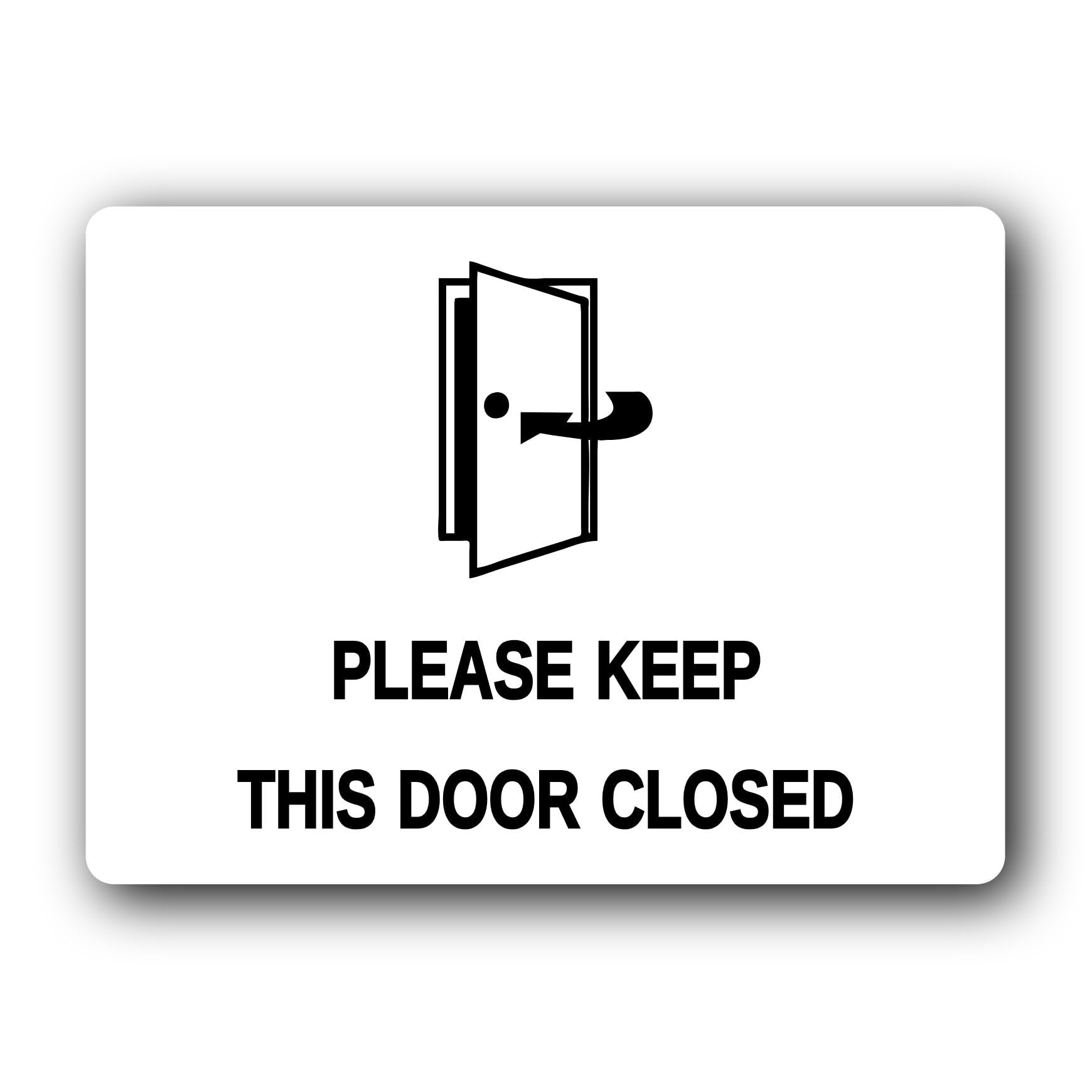 Please Keep This Door Closed Sign – 19.4x14.3cm Brushed Aluminium — image 1