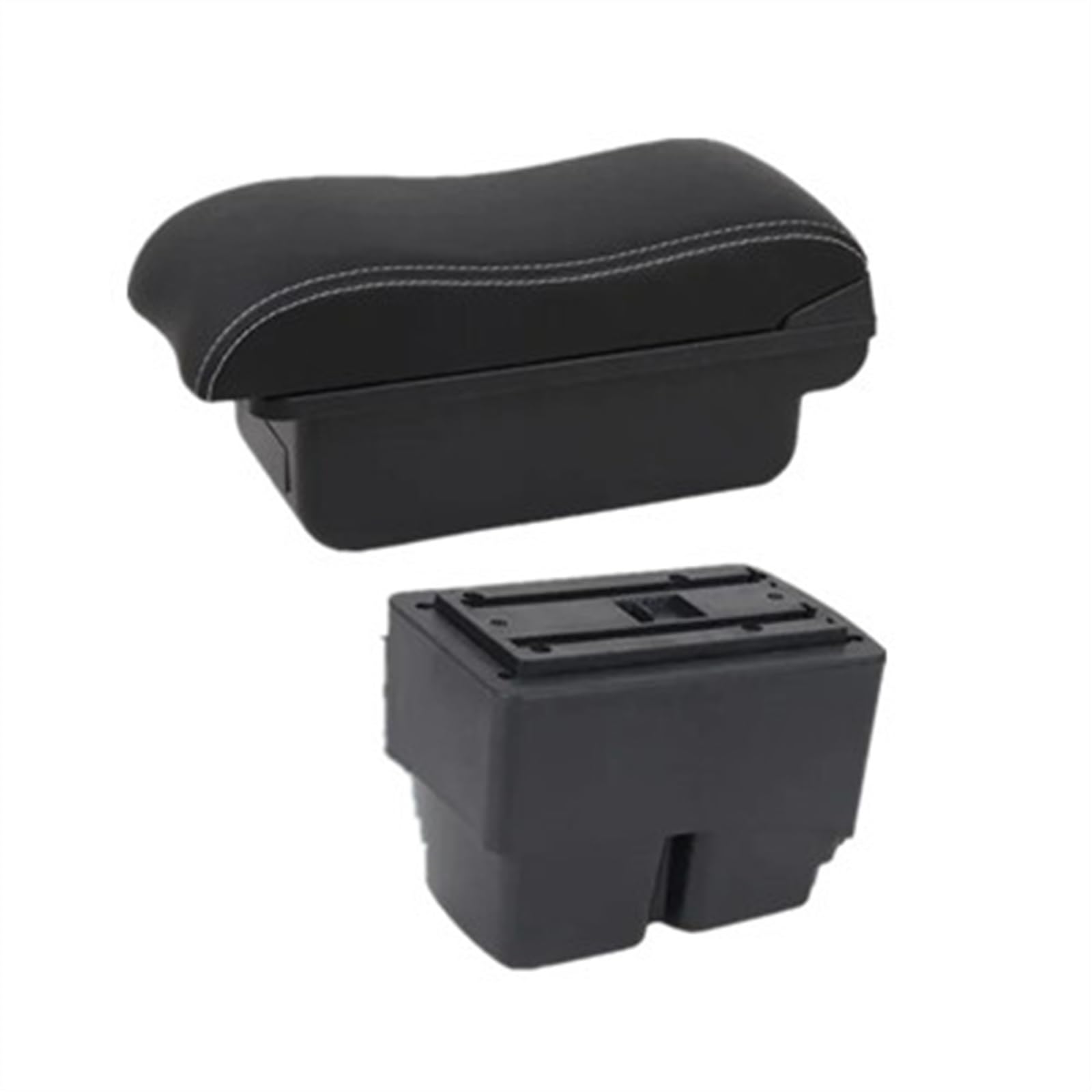 NOHEEU Car Armrest Box 2009-2017 Storage Interior Details Accessories Easy Installation For Fiesta MK7(A2 white line No USB)