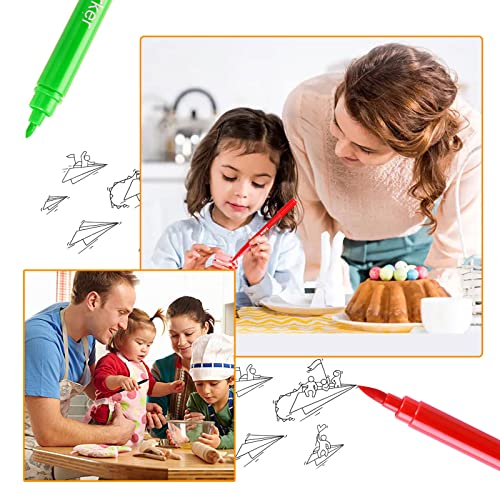 Tesyeux 12PCS Lebensmittelfarbe Stifte Backen,10Farben Dual Tip Coloring Essbarer Markerstift,Food Pen,DIY Ostereier Geburtstag zum Dekorieren,Für Kuchendeko