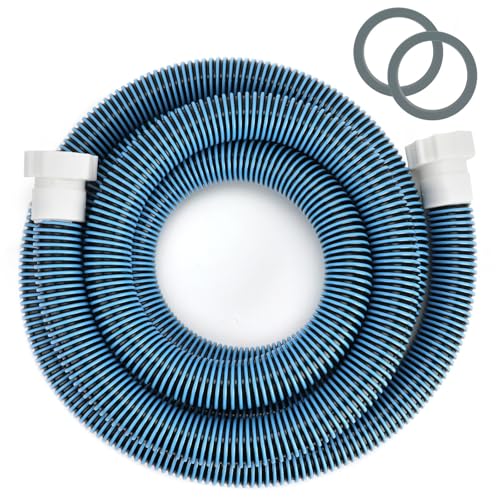 Conderyang 15ft 1 1/2 Pool Hose for Above Ground Pools 15ft Long Pool Pump Replacement Filter Hoses 1.5 EVA Swimming Pool Filter Hose for Filters Pumps Saltwater Systems and Sand Filters (Blue)