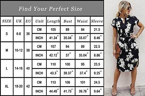 Ajpguot-Vestido-de-Verano-Mujer-Impresion-Midi-Vestidos-de-Playa-Elegante-Largo-Vestido-de-Fiesta-V-Cuello-Manga-Corta-Vestido-con-Cinturon