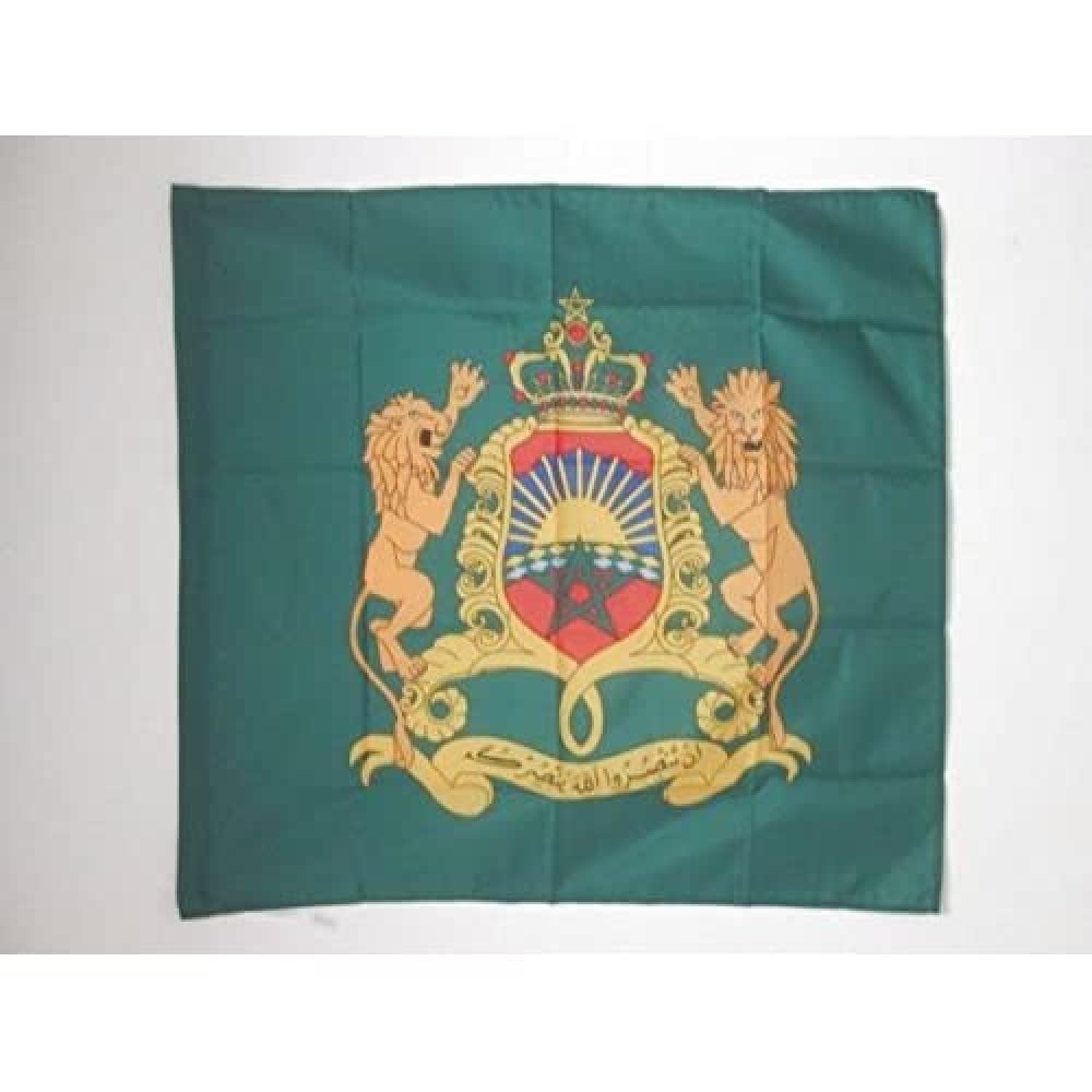 AZ FLAG - Royal Standard of Morocco Flag - 3x3 Ft - 100% Polyester Moroccan Kingdom Banner with Sleeve - Fade Resistant - Vivid Colors - 3' x 3' Feet - 90x90 Cm