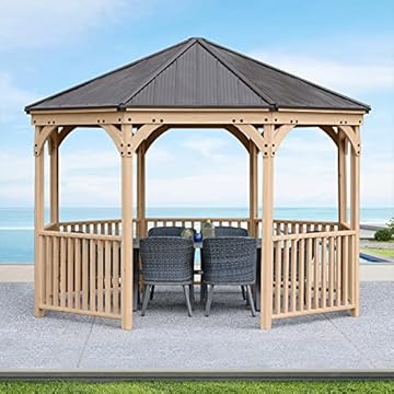 cedar gazebo with aluminum roof