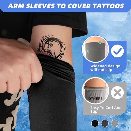 Image of BHYTAKI UV Sun Protection Arm Sleeves, UPF 50 Sports Cooling Arm Compression Sleeves for Men Women Teenager