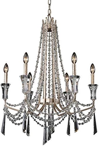 Barcelona 6-Light Crystal Chandelier - Transcend Silver Finish