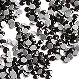 Tamaño: tamaño de la mezcla 2058HF SS20 4.6-4.8mm Piedras de Hotfix de diamantes de imitación negros Piedras de chorro de cristal con purpurina para vestidos de novia-Negro azabache, SS16 1440Pcs