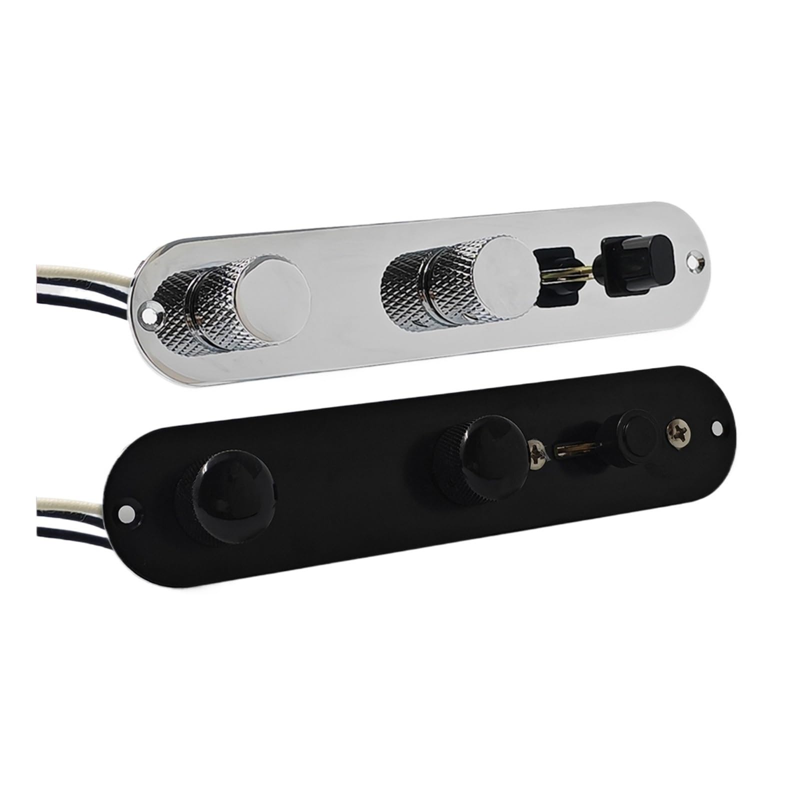 Piastra di controllo for chitarra caricata, interruttore a lama a 3 vie precablato Potenziometri con albero in rame Sistema di controlli di tono | Potentiometers(Glossy black)