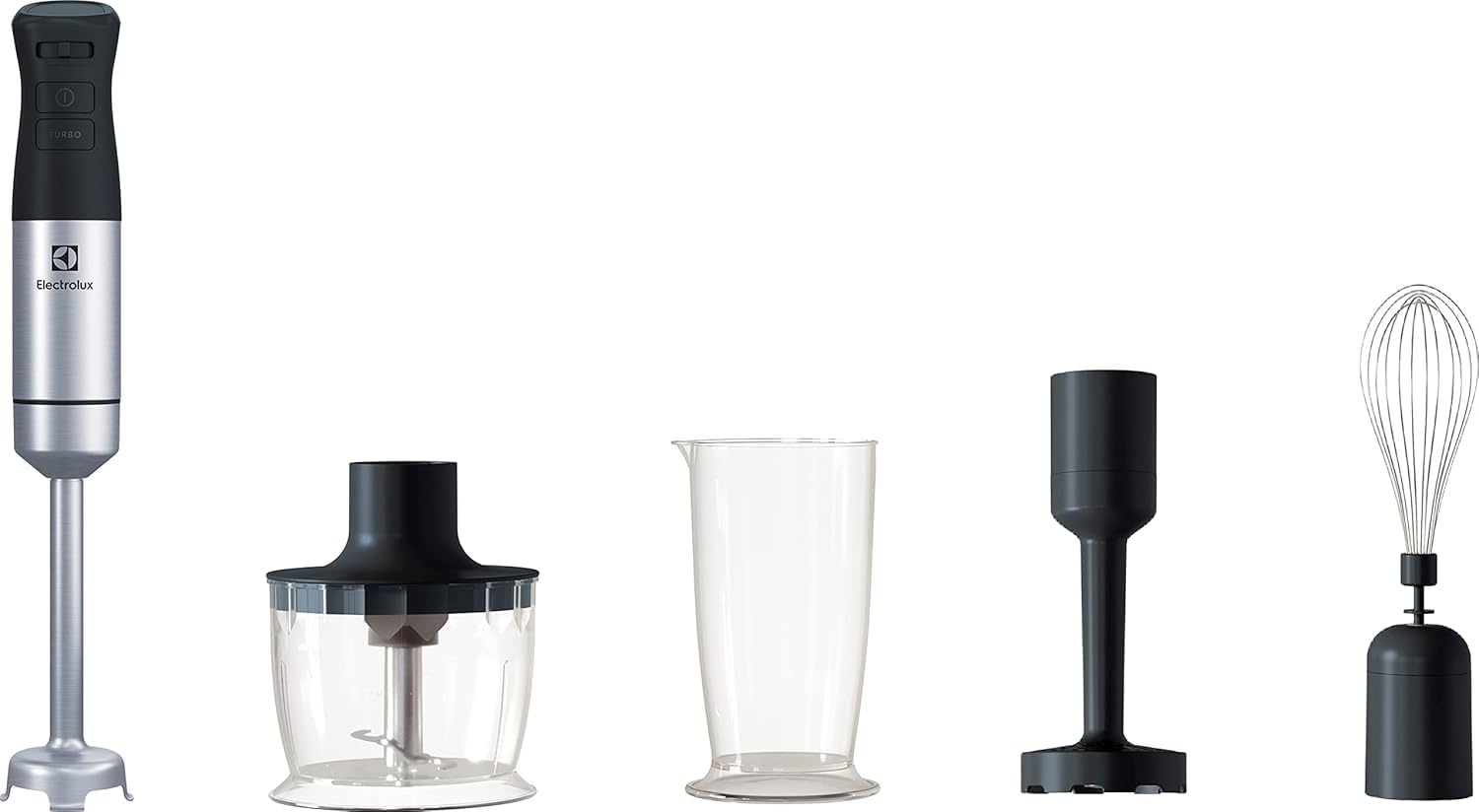 Electrolux E5HB2-8SS Create 5 blender ręczny ze stali nierdzewnej i akcesoriami, 1000 W, funkcja turbo i technologia TruFlow