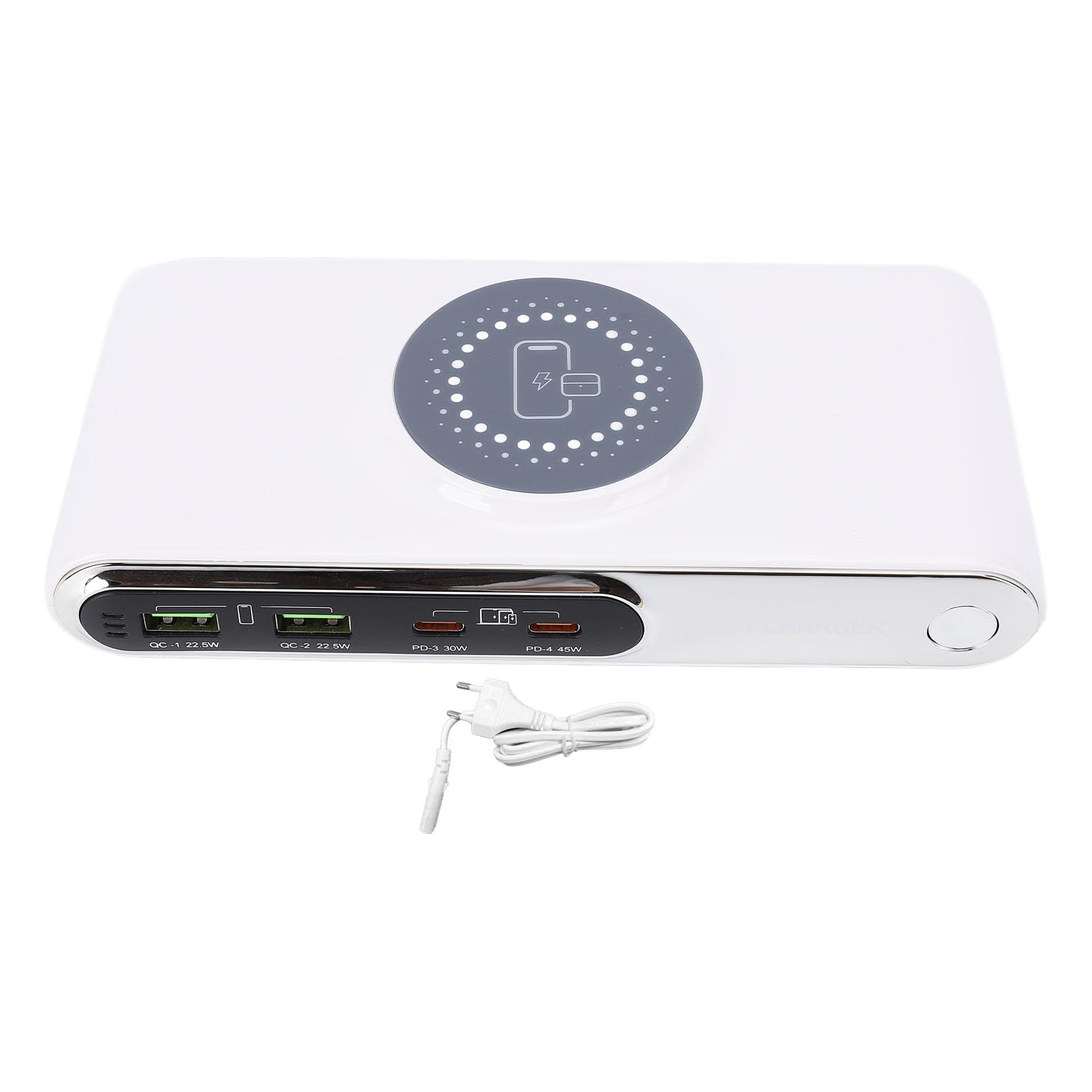 Annadue Estación de Carga Rápida de Escritorio, 72W Multi Port USB C Wireless Charger Hub, 45W PD, Protección de Seguridad Inteligente, para la Tableta Portátil y Uso (Enchufe de la UE)
