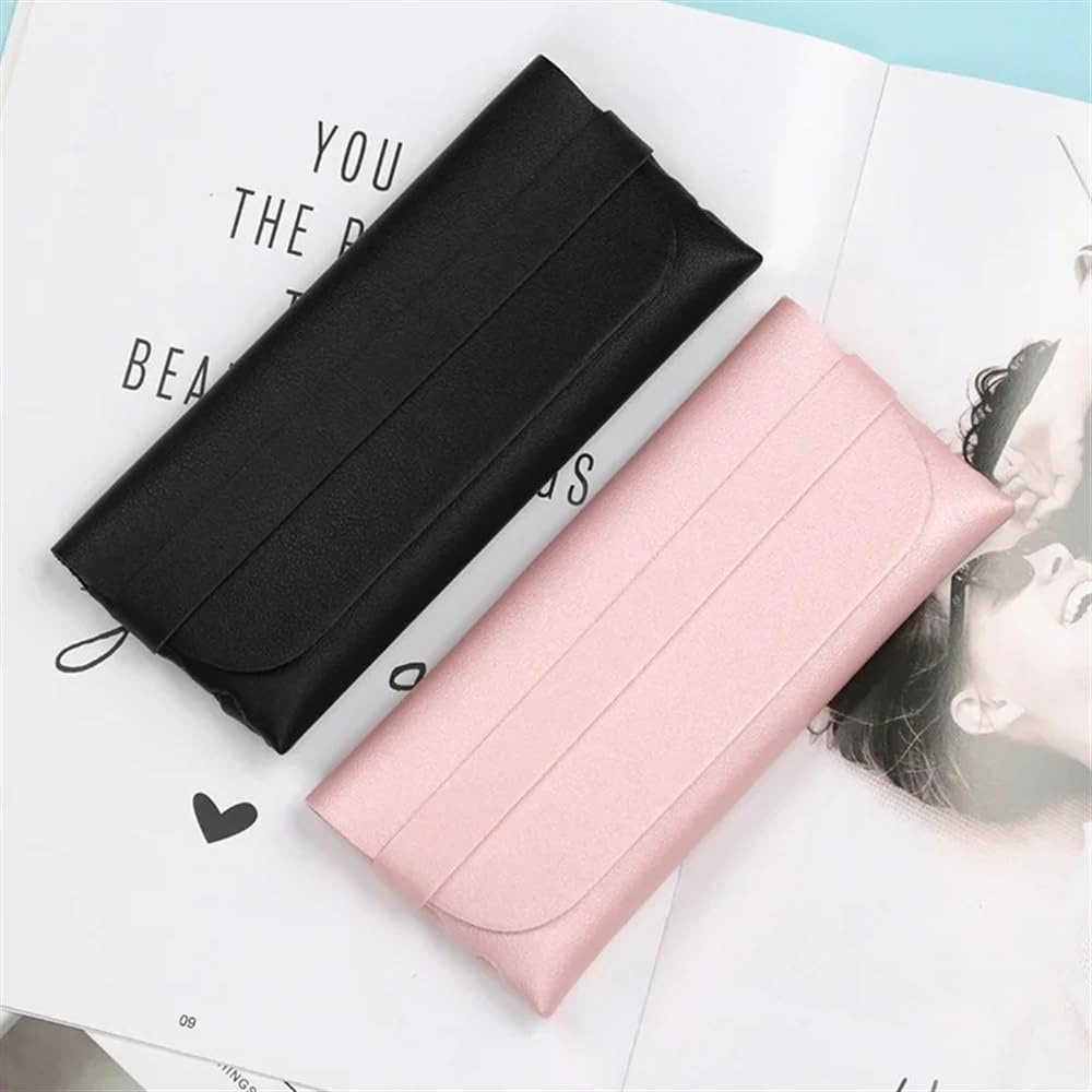 2/4/6 custodie protettive per occhiali da sole, occhiali da lettura, custodia protettiva da donna in pelle sintetica (rosa, 6 pezzi), rosa, Taglia unica