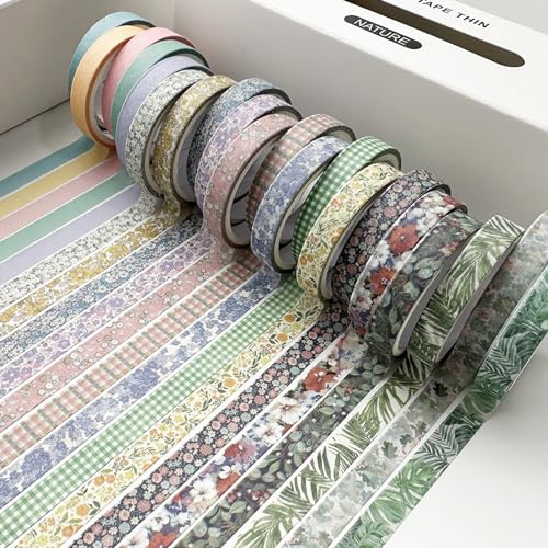 Opiniones y reviews de Cintas florales los más solicitados. 48 20 Rollos Juego de Cinta Washi, Cinta Decorativa de Color y Papel, Cinta Washi Decorativa con Diseño Floral, Washi Tape para Álbumes de Recortes, Embalaje de Regalo, Manualidades...