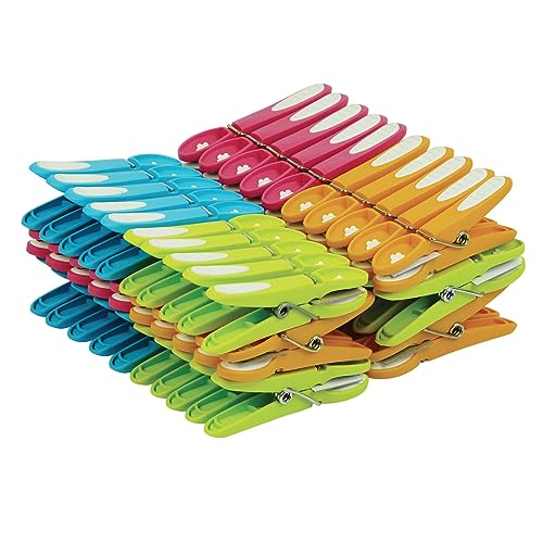 LAGUELLE - 60 Non-Slip Clothes Pegs - Made in France - Assorted G...