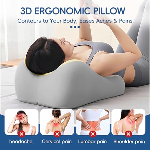 Image of Latex Comfort Pillow for Adults | Supportive Cushion for Pregnancy, Relaxation & Couples | All-Purpose Sleeping & Lounging Pillow with Washable Cover-Yellow