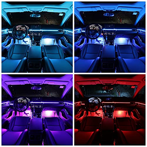 Interior Car Led Strip Lights, Ledcare Rgb Multicolor 5 In 1 Ambient Lighting Kits With 236 Inches Fiber Optic, 16 Million Colors Wireless App Controlled Car Neon Lights #TOP5
