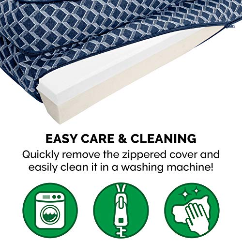 Furhaven Medium Memory Foam Dog Bed Comfy Couch Plush & Decor Sofa-Style W/ Removable Washable Cover - Diamond Blue, Medium #TOP6