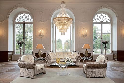 TOCHIC French Empire Crystal Chandelier Modern Farmhouse Chandeliers Ceiling Light for Foyer Entryway High Ceiling Vintage Antique Bronze Chandelier Light Fixture for Dining Living Room 24" D by TOCHIC - Image 4
